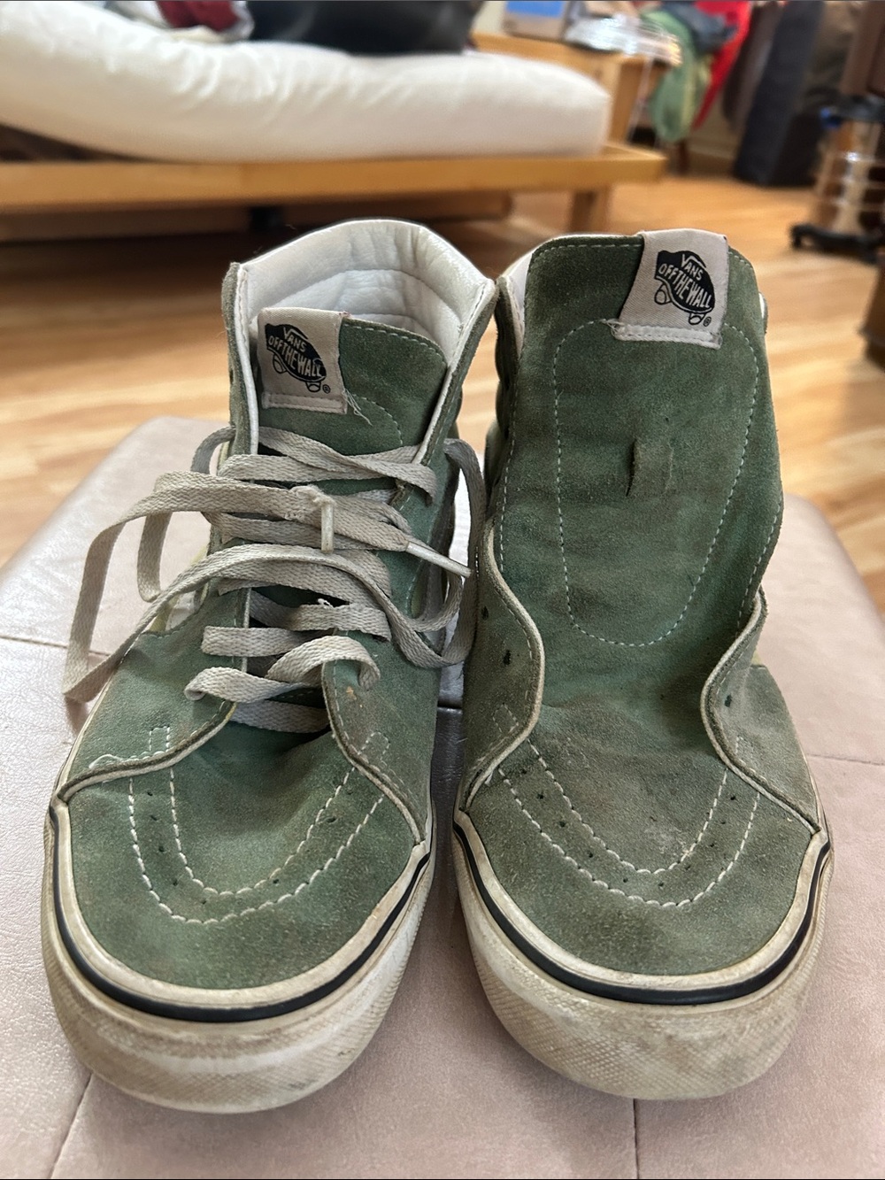Vans Green Suede High-Top Sneakers